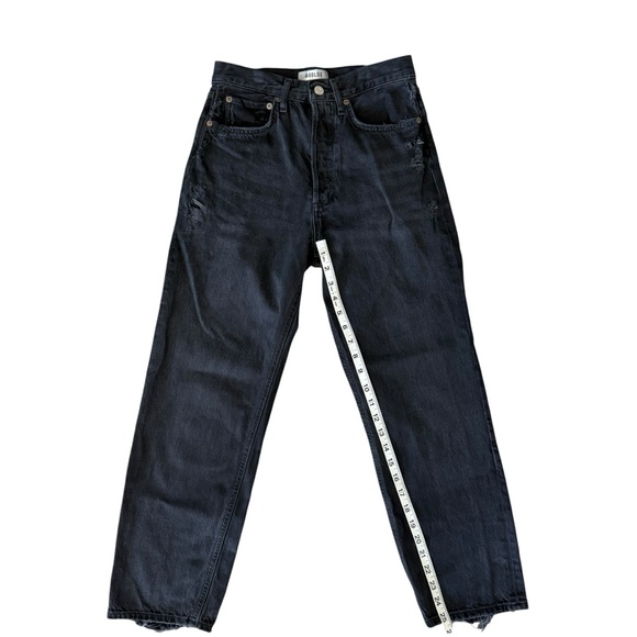 Agolde 90s Cropped Mid Rise Jeans (Black/Gray) Size 24 - Picture 8 of 13